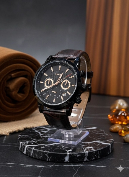 Imagen de RELOJ PARA HOMBRE T5 - COLOR NEGRO CORREA CUERO